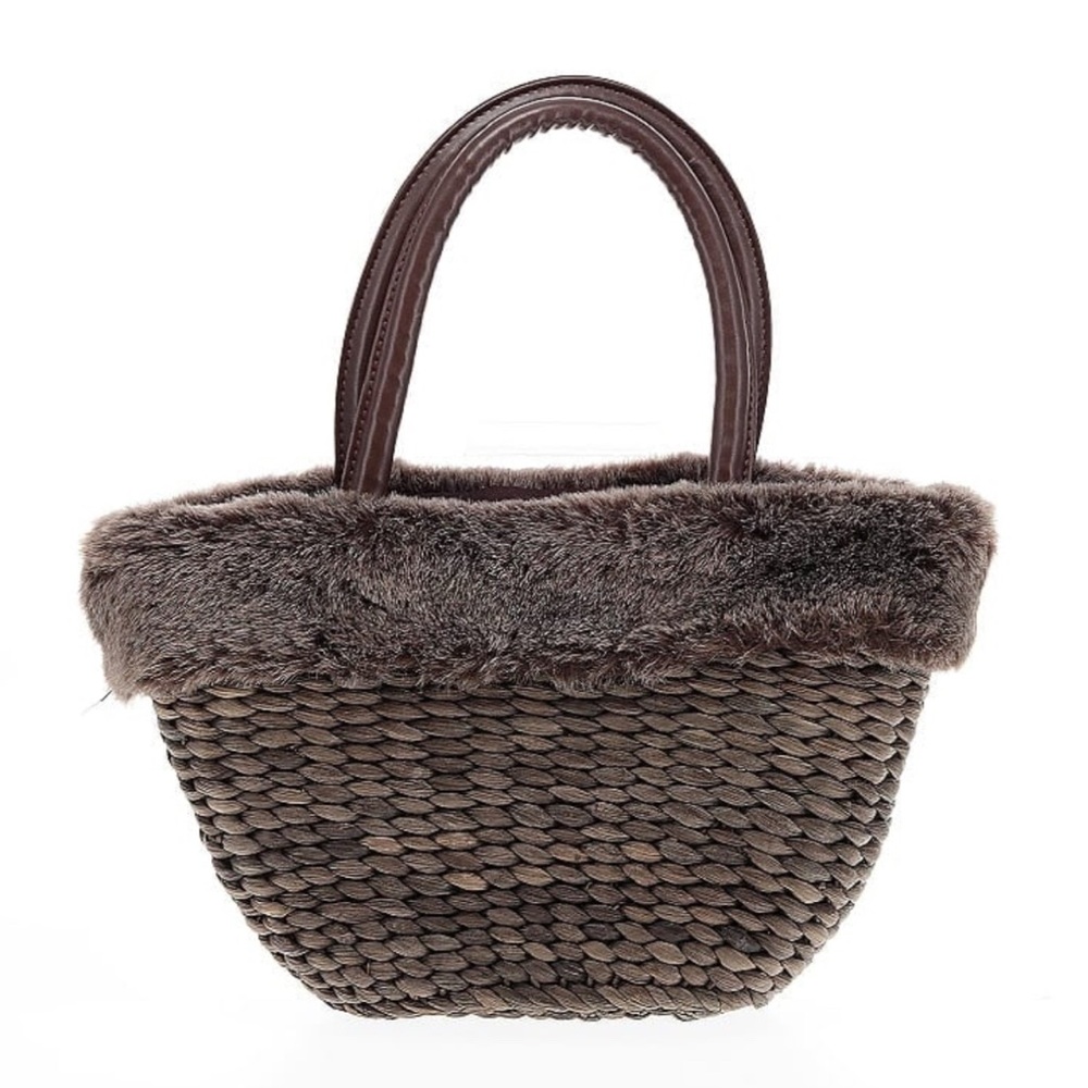 Bath & Body Works Brown Tote with Plush Trim - Picture 1 of 8
